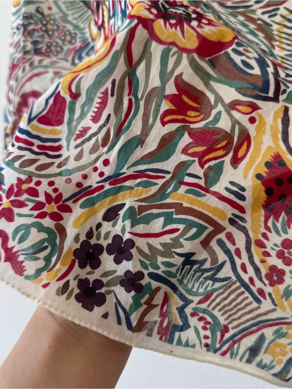 Square Floral Print Scarf